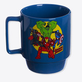 Caneca Tina Avengers Marvel Comics Thor Hulk Homem Ferro Cor Azul Vingadores