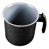 Canecão Fervedor Preto Craqueado Antiaderente Cerâmica 14cm