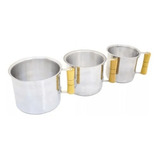 Canecão Jogo 3 Canecos Café Leiteira Fervedor Leite Conjunto