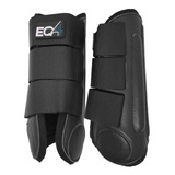 Caneleira Couro Cavalo 3 Velcros Vaquejada Profissional Cor Preto