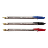Caneta Bic Cristal Bold 1.6mm Ponta Grossa Kit Com 3 Cores Cor Da Tinta Sortida Cor Do Exterior Fumê