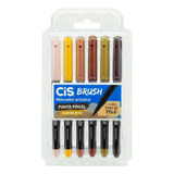 Caneta Brush 6 Tons De Pele Aquarelável Cis