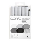 Caneta Copic Sketch C/ 5 Tons De Cinza + Multiliner 0.5 Marcação Colorido