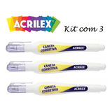 Caneta Corretiva 3ml - Kit C/3 - Acrilex