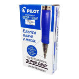 Caneta Esferográfica Azul Pilot Super Grip 1.0 12 Unidades