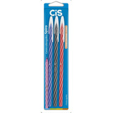 Caneta Esferográfica Cis Spiro Ponta Agulha 0.7mm C/ 3 Cores