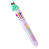 Caneta Esferográfica De Natal De 10 Cores Push Type Multifun