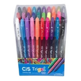 Caneta Gel Cis Trigel 1.0mm Kit C/30 Cores.