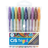 Caneta Gel Trigel 1,0mm Metalica Estojo Com 10 Cores Cis