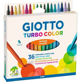 Caneta Hidrocor Canetinha 36 Cores Giotto Turbo Color