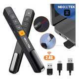 Caneta Laser Controle Sem Fio Apresentador Slide Power Point Usb Recarregavel Neoxtek Preto