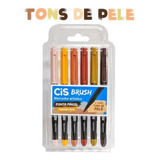 Caneta Lettering Brush Pen C/6 Cis Tons De Pele