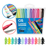 Caneta Marca Texto Estojo 12 Cores Lumini Trend Colors Cis