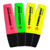 Caneta Marca Texto Stabilo Boss Original Neon 4 Cores