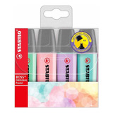 Caneta Marca Texto Stabilo Boss Original Pastel 4 Cores