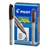 Caneta Marcador Retroprojetor Permanente 2.0 Preta Pilot C12