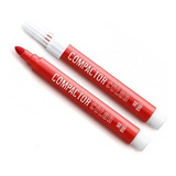 Caneta Pincel Marcador Hidrográfica Compactor Color C/ 12 Cor Vermelho