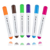 Caneta Pincel Marcador Quadro Branco 6cores Colorido Brw Kit