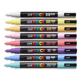 Caneta Posca Tons Pastel Kit Estojo Com 8 Cores Soft Pc-5m