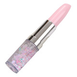 Caneta Preta Formato Batom Gel Glitter Ponta Fina Reforçada