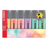 Caneta Stabilo Marca Texto Boss Pastel Kit Com 6 Cores