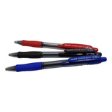 Caneta Super Grip Pilot 1.6 Mm Esferográfica Kit C/ 3 Cores Cor Da Tinta Azul, Preto E Vermelho