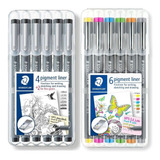 Caneta Técnica Pigment Liner Staedtler Nankin Preta Colorida