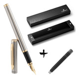 Caneta Tinteiro Capricci Crown Metal + Carga Extra + Case