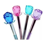 Canetas Com Cristal Flor Ponta Fina Kit Com 10