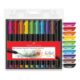 Canetinha Brush Pen Supersoft Faber Castell. Kit C/ 10 Cores
