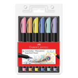 Canetinha Brush Pen Supersoft Pastel 6 Cores Faber Castell
