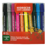 Canetinha E Carimbo Hidrocor Estojo C/ 10 Cores