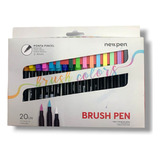Canetinha Ponta Pincel Brush Pen 20 Cores 2-4mm Brush Colors