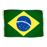 Canga Saída De Praia 100% Viscose Bandeira Do Brasil