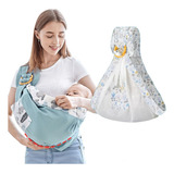 Canguru Wrap Sling Carregador De Bebê 3 Posições Mucca Cor Azul-celeste Fundo Do Mar Tamanho Único