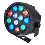 Canhão Refletor 12 Leds Rgb Jogo De Luz Para Casa Festa Dj