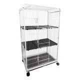 Canil Gaiola Vertical Cachorro 3 Lugares Pet Tosa Fauna Pet Cor Branco / Preto