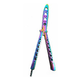 Canivete Butterfly Sem Corte Rainbow Fade Treino + Capa 