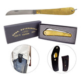Canivete Escama De Peixe Dourado + Gift Box/bainha Corneta 