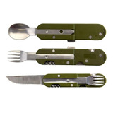 Canivete Multifuncoes Kit Talher Garfo Faca Colher Abridor