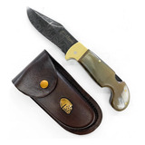 Canivete Sorocaba Elmo Aço Damasco E Cabo Chifre Bovino