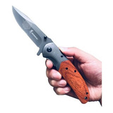 Canivete Tático Semi Automatico Browning Da301 Cabo Madeira