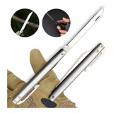 Canivete Tipo Caneta Tático Aço Inox Sobrevivência Bushcraft