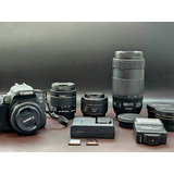 Canon 77d + 4 Lentes + 2 Baterias Originais + Mochila Canon 