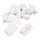 Cantoneira Conector Angular 4 Furos Branco P/ Moveis 100 Und