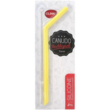 Canudo Curvo De Silicone Reutilizável Ecológico Escova 25cm