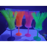Canudo Neon Festa Neon Flexível Biodegradável 40 Unid Cor Rosa-chiclete