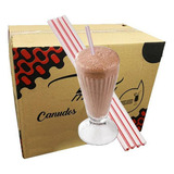 Canudo Plástico Grosso 10mm Milk Shake Em Sachê (1cx) C/1000