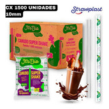 Canudo Plástico Grosso 10mm Milkshake Strawplat Cx 1500 Und