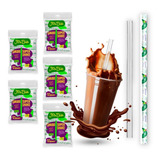 Canudo Plástico Grosso 10mm Milkshake Strawplat Pt 500 Un